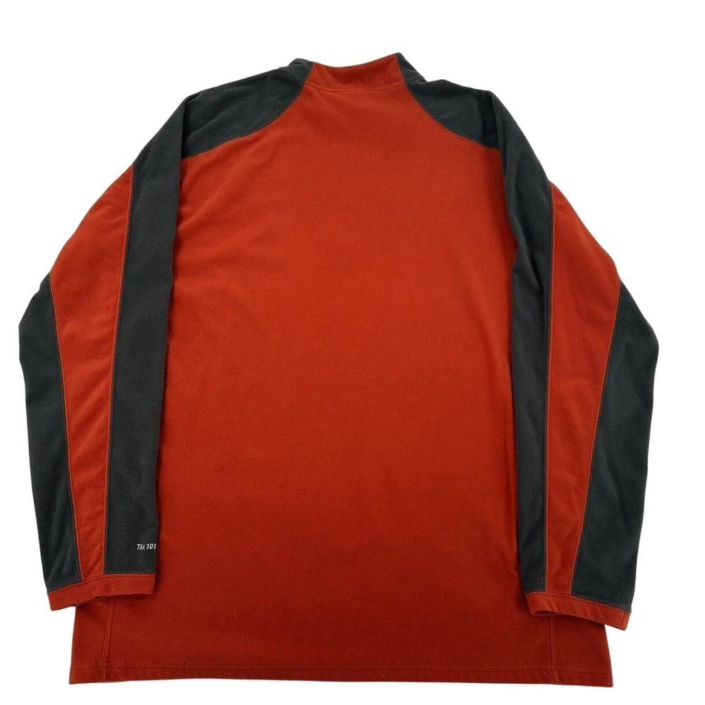 The North Face TKA 100 Fleece Pullover  Red Grey Quarter Zip Jacket Mens XXL